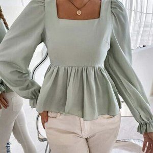SHEIN Long Sleeved Peplum Top Size US L (size 9-10)